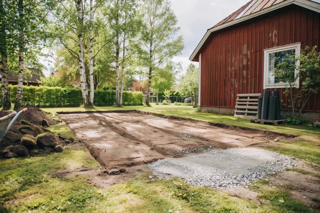 juni p tomten schakta och plana f r pool attefallshus eller ny gr smatta innan semestern