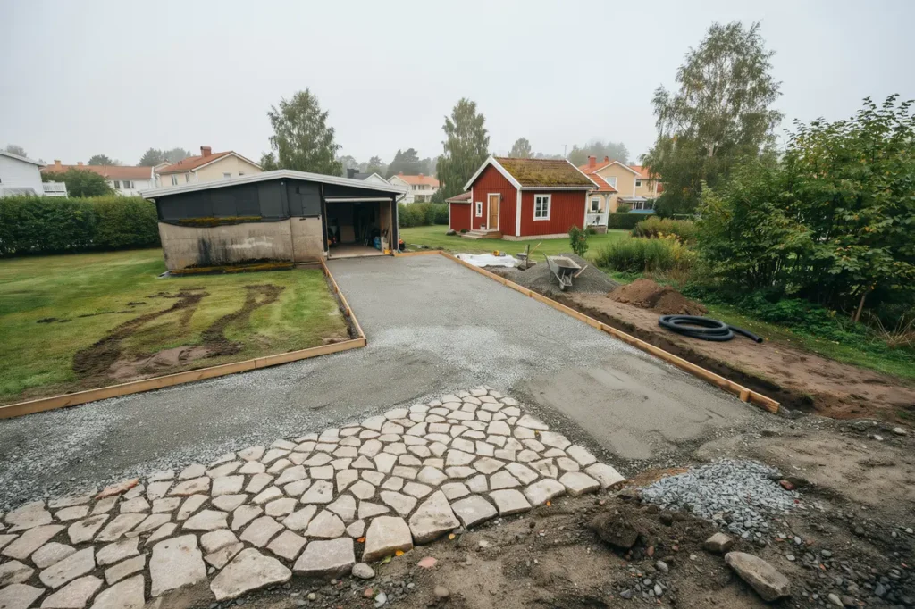 s planerar du markarbetet f r garageuppfart undvik sp rbildning tj llyft och d lig avvattning